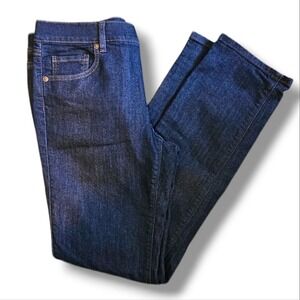 LOFT Dark Wash Modern Straight Leg High-Waisted Denim Jeans Size 6